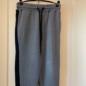 Navy blue and white print joggers by Zara man